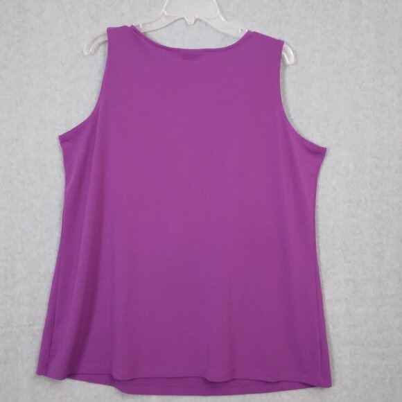 Susan Graver | Purple Slinky Knit Tank Top Gold Ring Keyhole | Size 1X - Picture 5 of 7